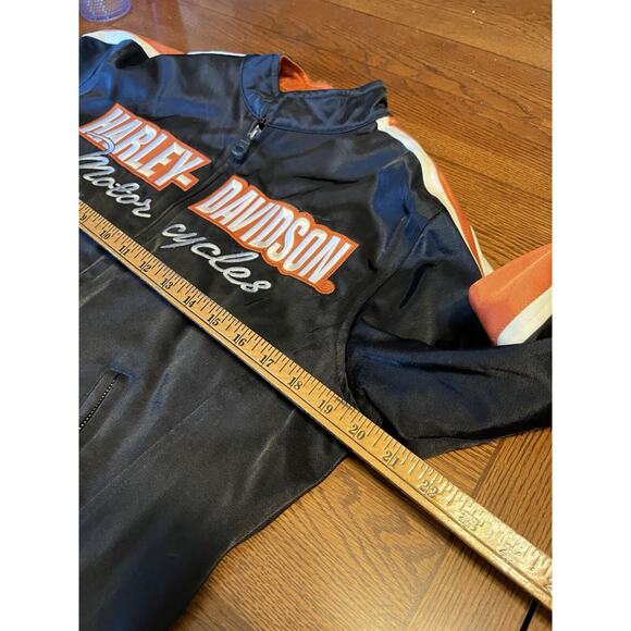 Women's Harley Davidson Nylon Cafe Racer Motorcycle Jacket Biker Size Med - Picture 11 of 12